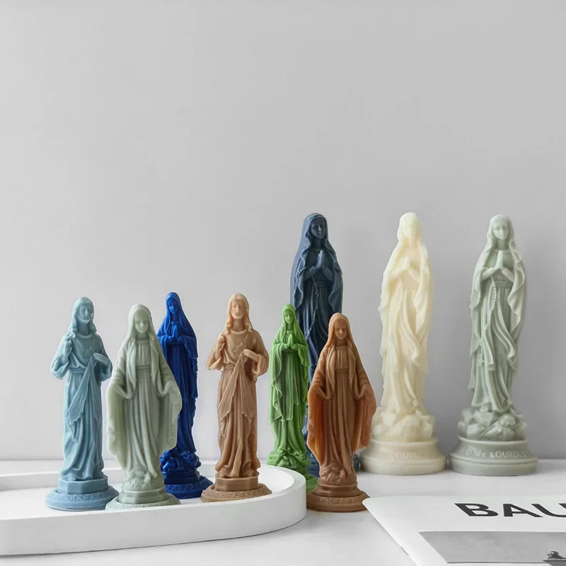 3D статуя богини Мэри форма для свечей Иисус портрет пластырь украшения дома