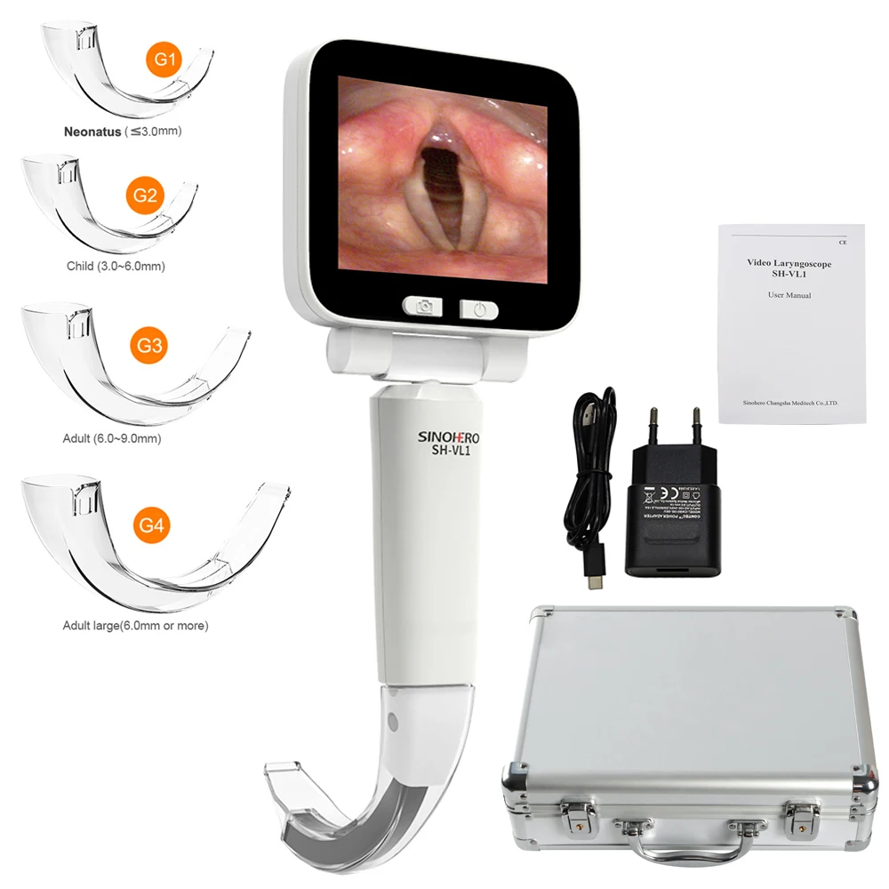 

Medical Equipment intubation Portable Video Laryngoscope Set High Resolution Neonate Baby Disposable Blades video laryngoscope