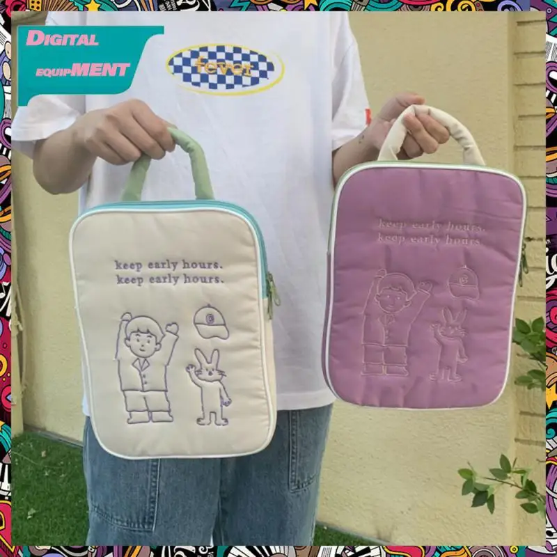

Cartoon Portable Tablet Computer Bag Protective Sleeve Ins Style Fashion Trends Niche Soft And Skin-friendly Ins Wind Laptop Bag