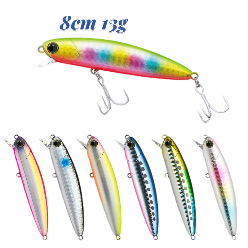 

Professional Pencil Fishing Lure 8cm 13g Sinking Hard Bait Long Casting Minnow Fishing Tackle