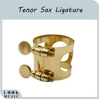 golden plated tenor saxophone ligature durable double screws fit for tenor saxophone mouthpiece