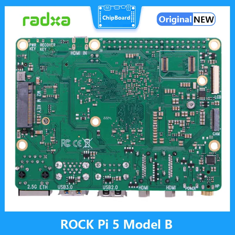 8-ядерная макетная плата Radxa ROCK Pi 5B 5 Model B RK3588 RAM 4 Гб 8 16 опционально