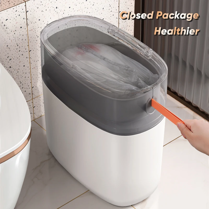 

13L Large Capacity Waterproof Trash Can Automatic Drawstring Packaging Kitchen Bathroom Press With Lid Deodorant Trash Can