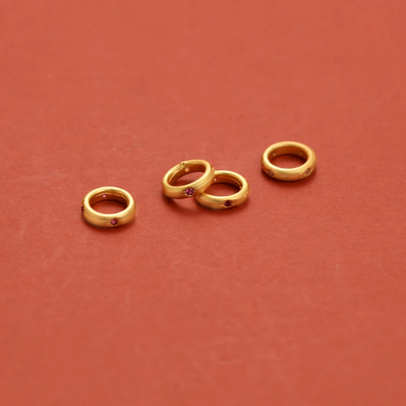 Strong Color Retaining Sand Gold Accessories DIY Jewelry Micro Inlaid Zircon Running Ring Ancient Wanneng Buckle Bracele...