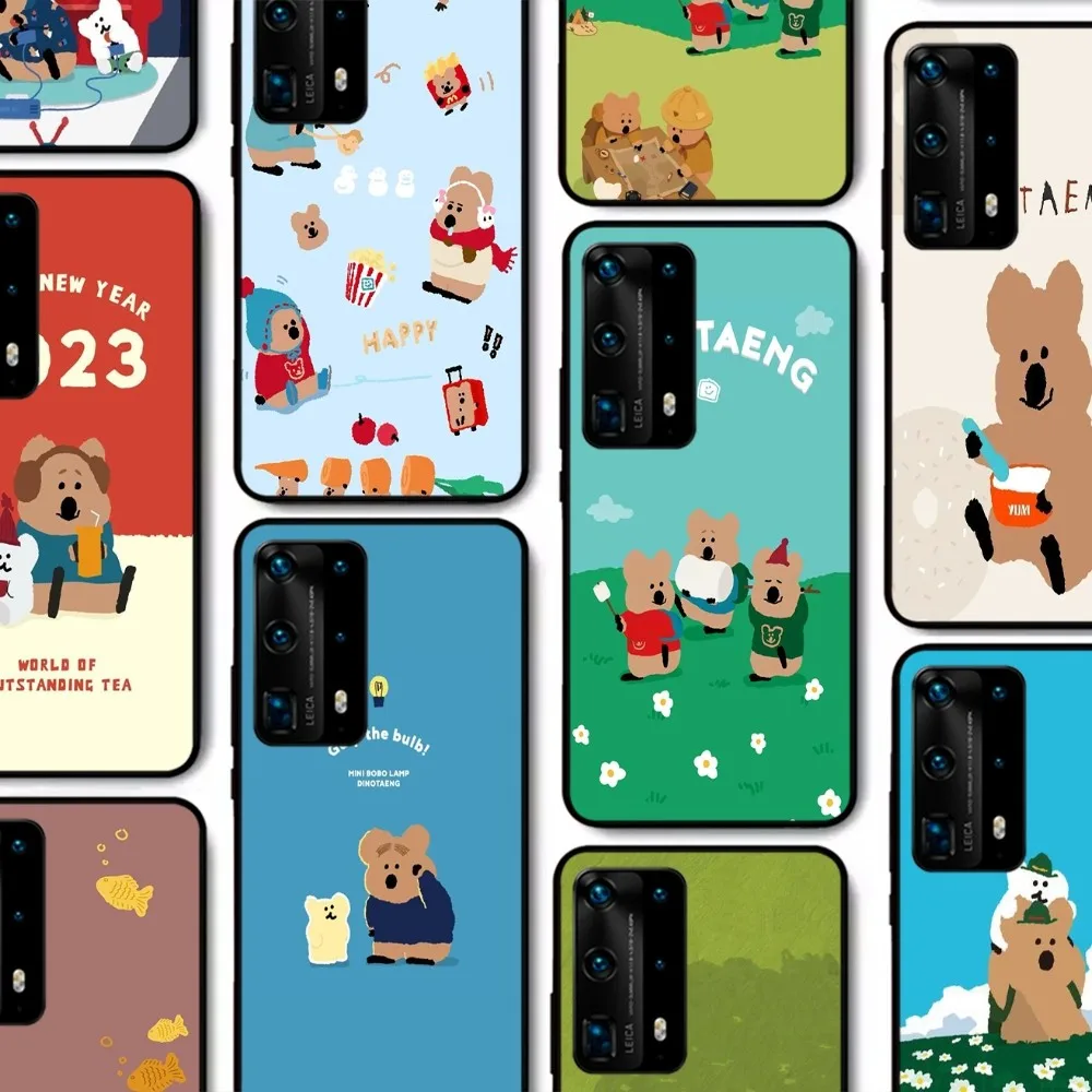 Cute D-Dinotaeng Bear Phone Case For Huawei P 8 9 10 20 30 40 50 Pro Lite Psmart Honor lite 70 Mate 20lite