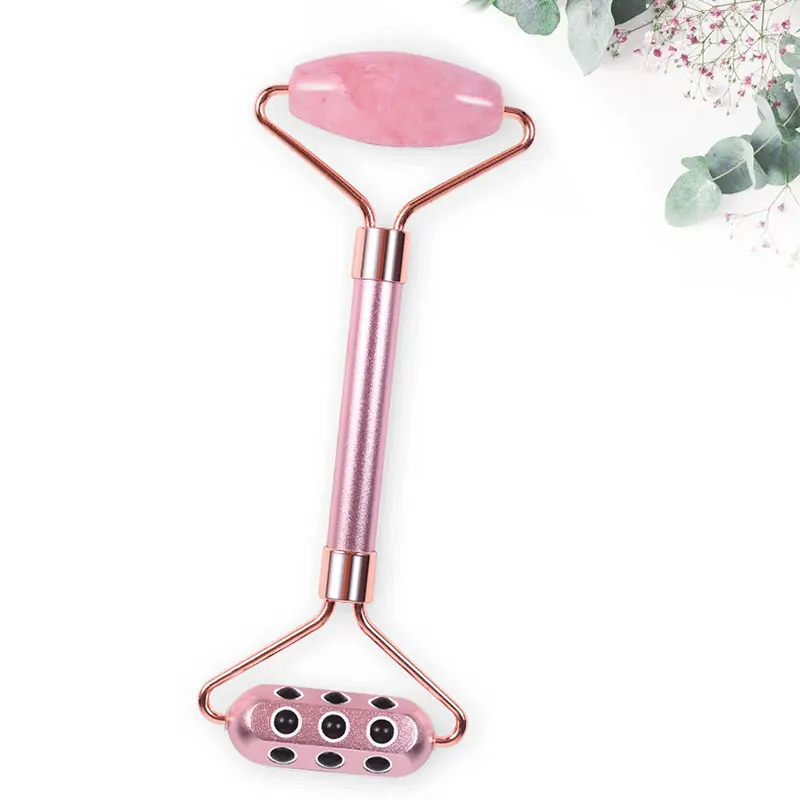 

Cross-border powder crystal jade roller is convenient to carry thin face massager manual roller germanium grain beauty bar Hot！
