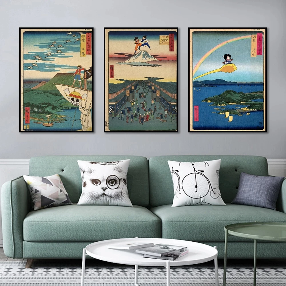 

HD Print Wall Art Anime One Piece Poster Dragon Ball Poster Canvas Painting Japanese Picture For Room Home Decor Bandai No Frame