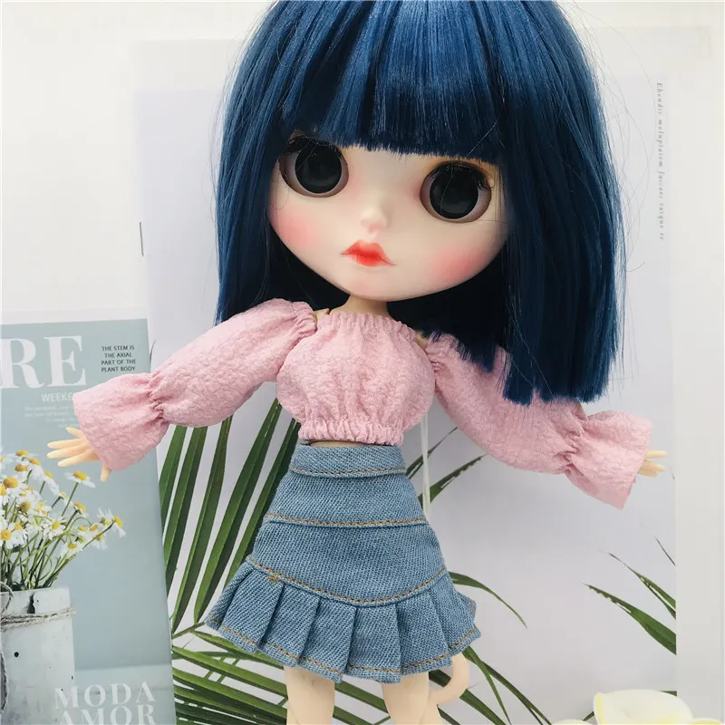 

New pink red green purple colors Blyth doll clothes BJD SD sexy fashion dress For Barbie 30CM doll accessories