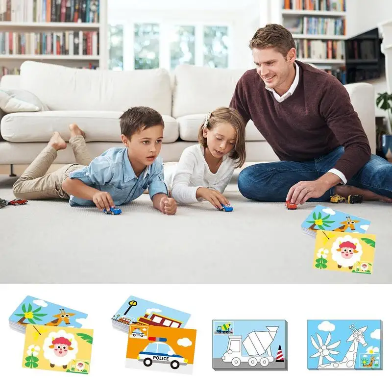 

Toddler Painting Books Toy Kid Coloring Toys With Animals Transportation Kid Educational Toys For kids Camping Picnic Home