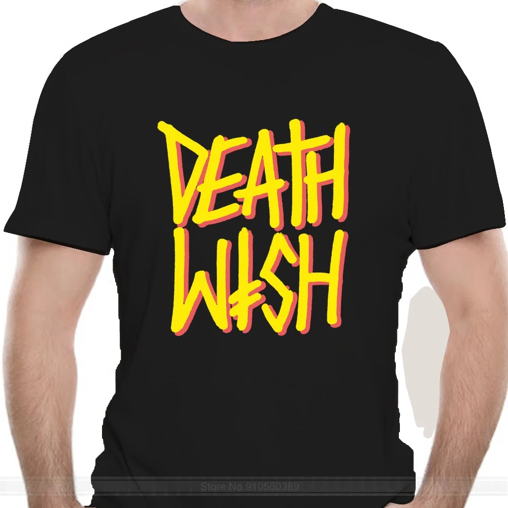 

Черно-желтая футболка DEATHWISH DEATHSTACK S M L XL, новинка, скейтборд, пекарь