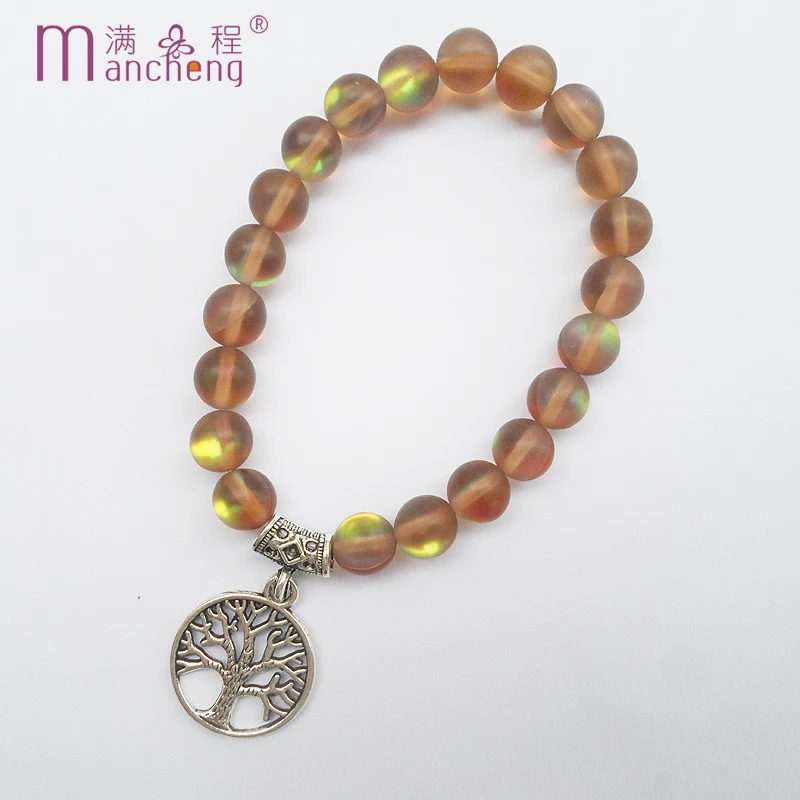 

Ethnic Meditation Reiki Healing Tree Of Life Yoga Bracelet Women Brown Hologram Pulsera Hombre Men Fluorescent Glowing Turkey