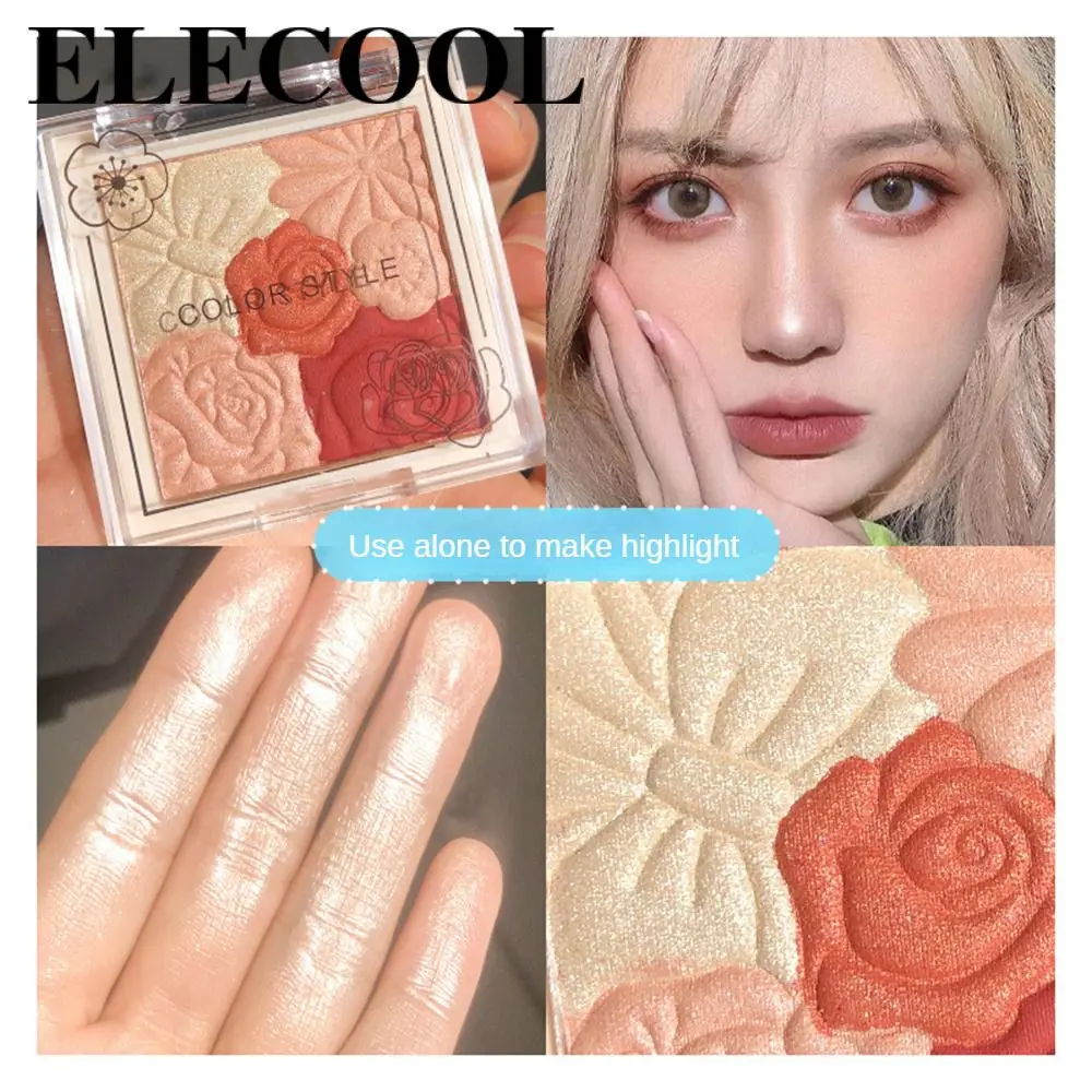 

Make-up Three In One Powder Blusher Palette Three Layers Natural Makeup Fine And Silky Pressed Powder Natural Muscle Paste Blush