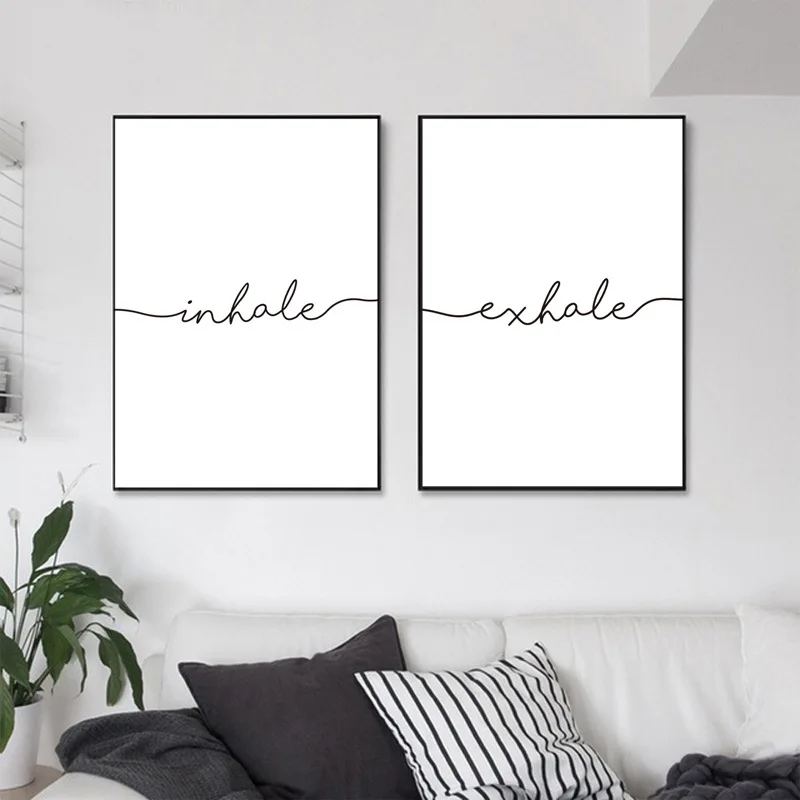 

Frameless Abstract Word Painting With Black And White Simple Modern Wall Art Handpainted Oil Painting Canvas For Home Bedroom