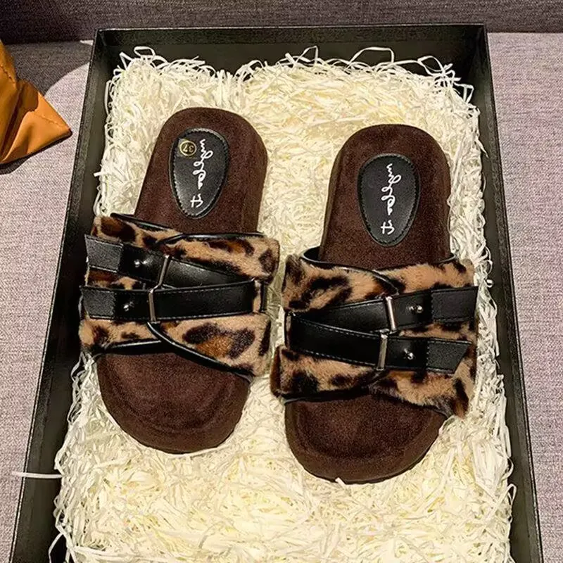 Осень-зима 2024 плюшевые тапочки на толстой подошве уличные модные индивидуальные