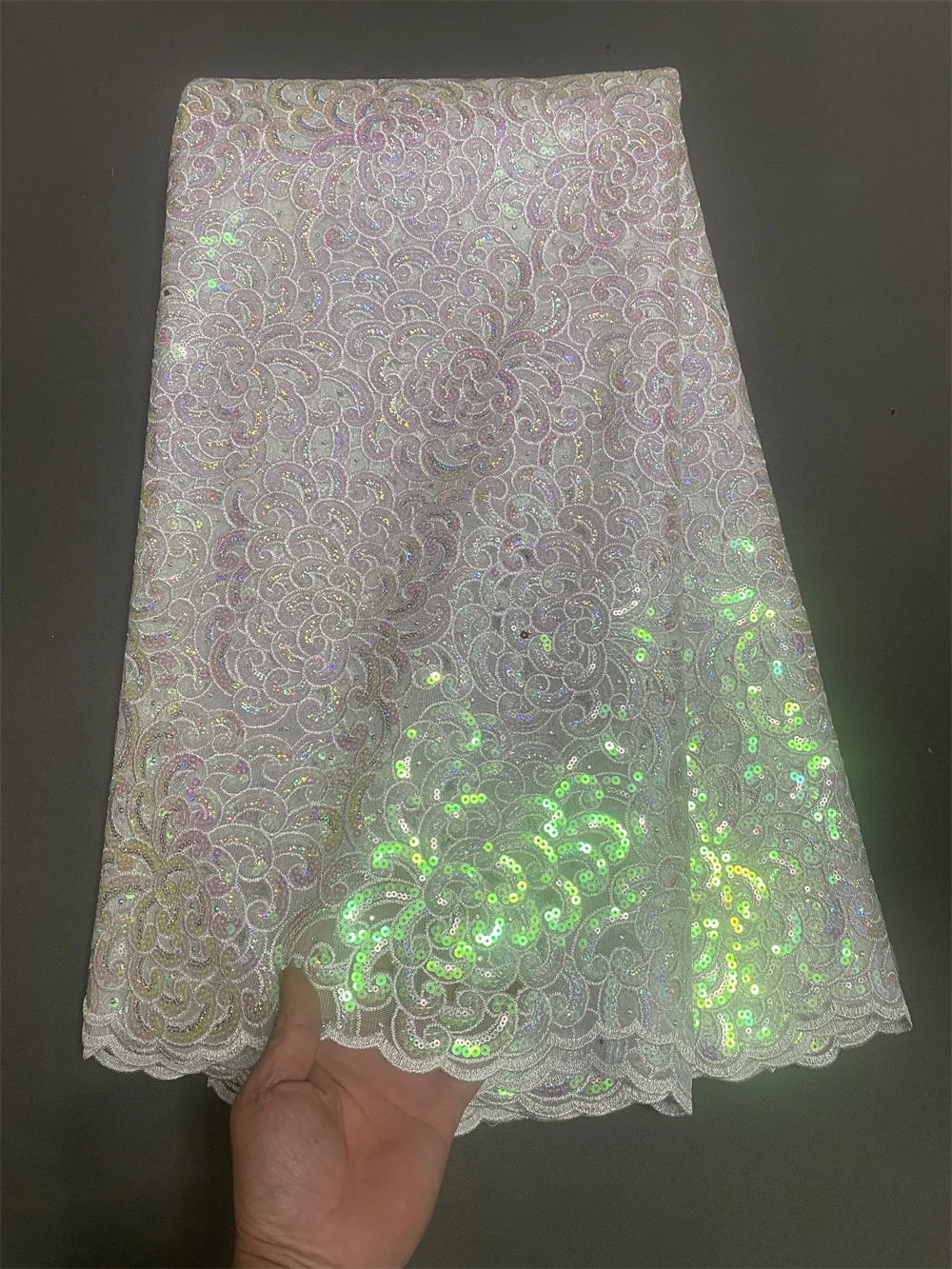 Нигерийская кружевная ткань 2024 высокое качество 5 ярдов золотая роскошная с