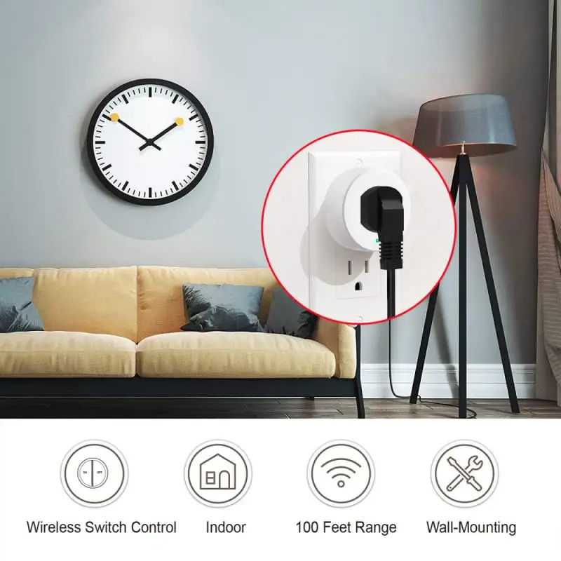 

Long-distance Control Practical No Wiring Required Easy To Install Energy-saving Convenient Wifi Control Compact Wireless Socket
