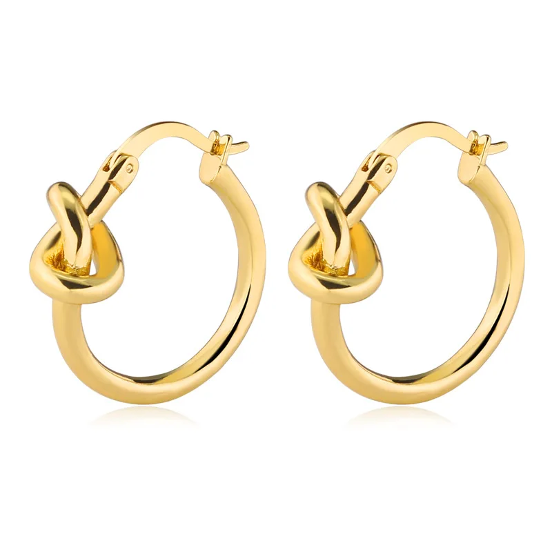 

Fashion Knot Female Japanese Golden Knot Concentric Knot Small Earrings Factory Gifts