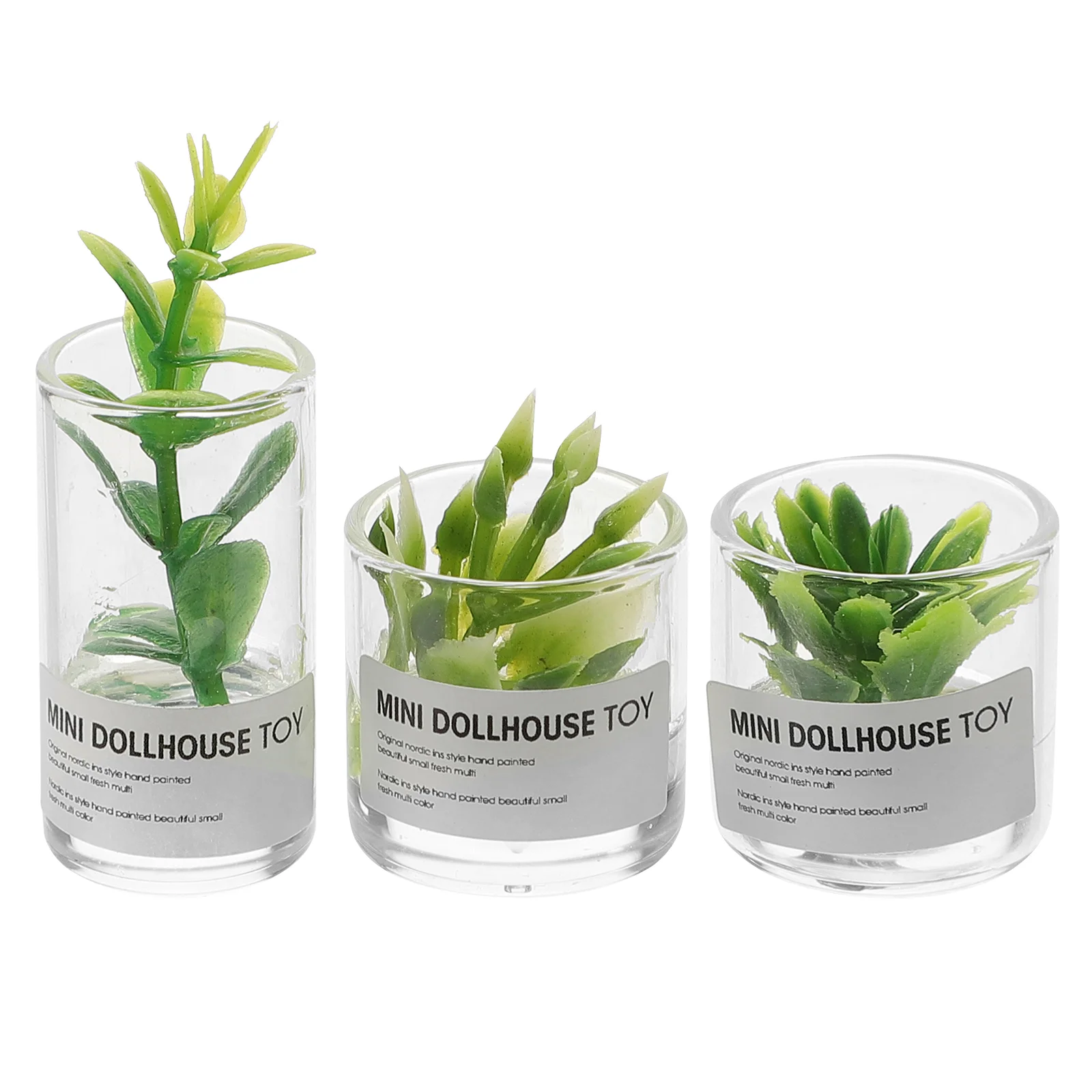 

3 Pcs House Plants Decked Accessories Green Plants Plastic Mini Accessories