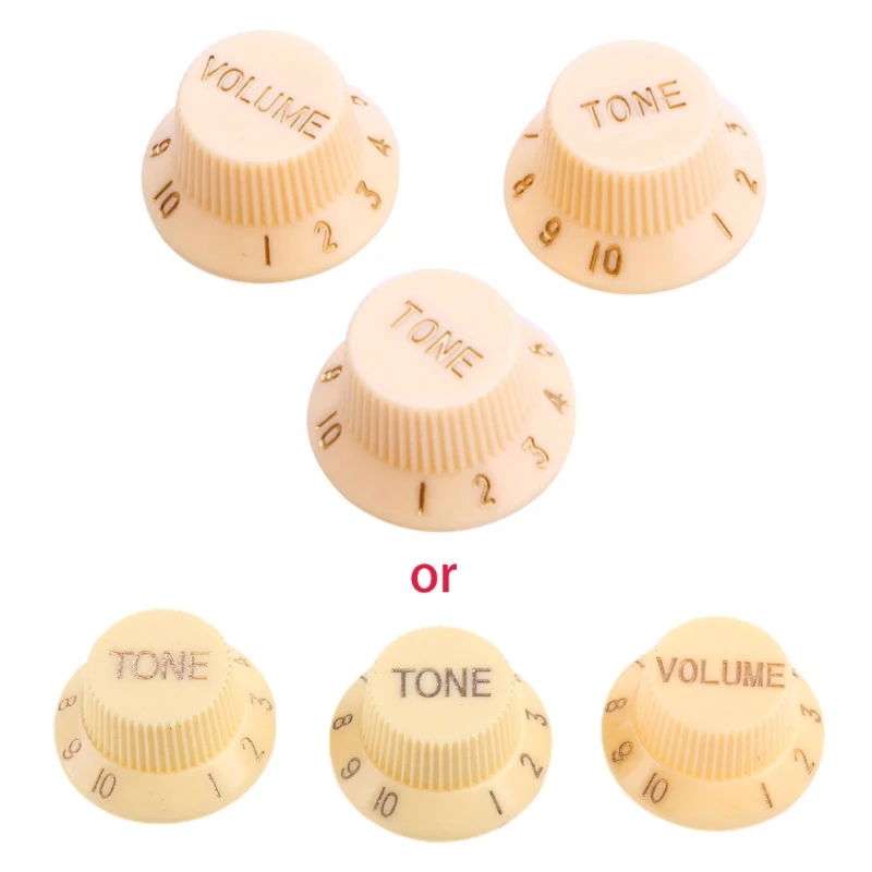 

B36F 1 Volume 2 Tone Knob Button Guitar Control Knobs For FD ST Cream