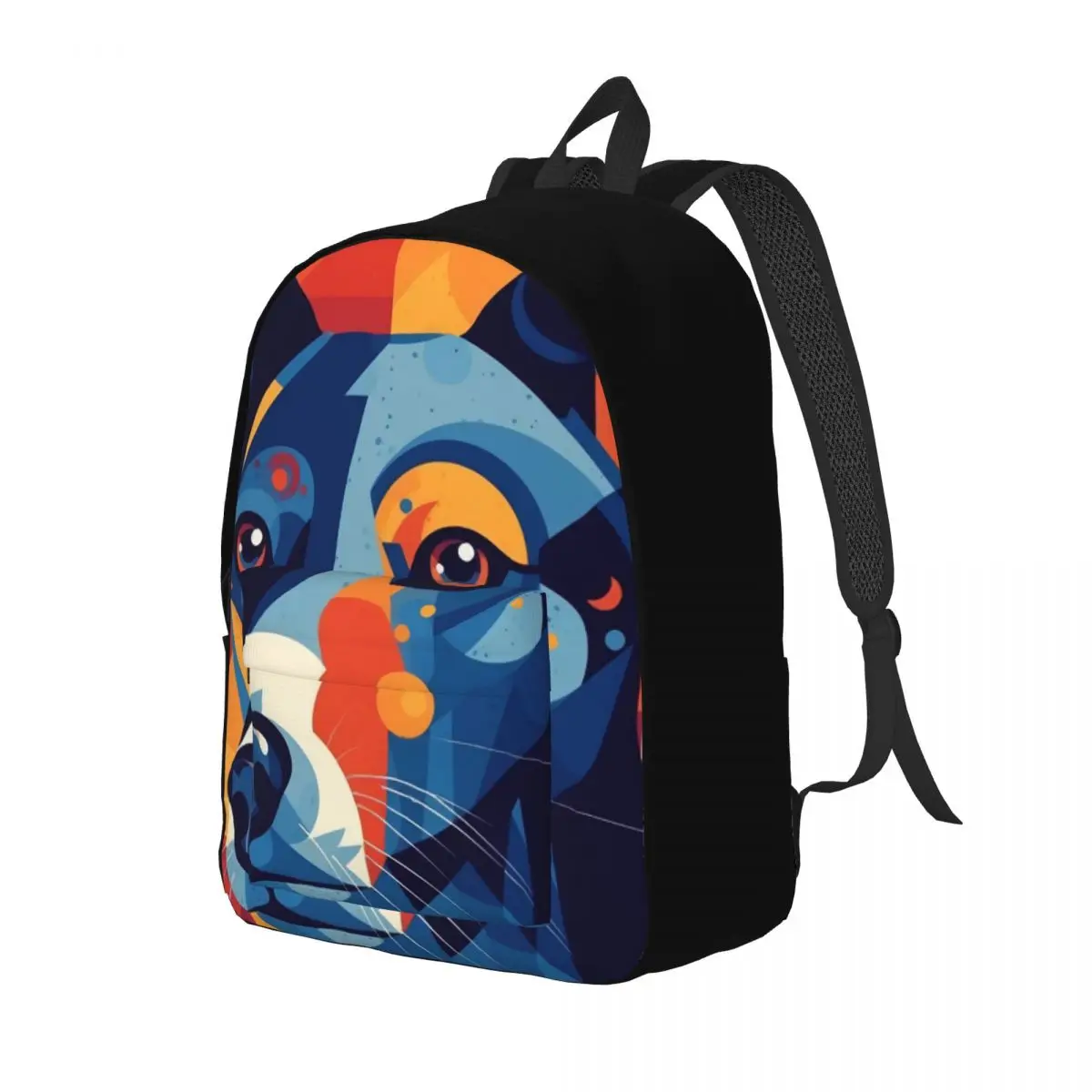 

Dog Canvas Backpacks Abstraction Illustration Large Kawaii Backpack Workout Bags