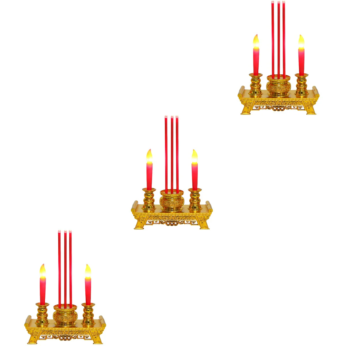

3x Chinese Altar Electric Chinese Altar Electric Candle Lamp
