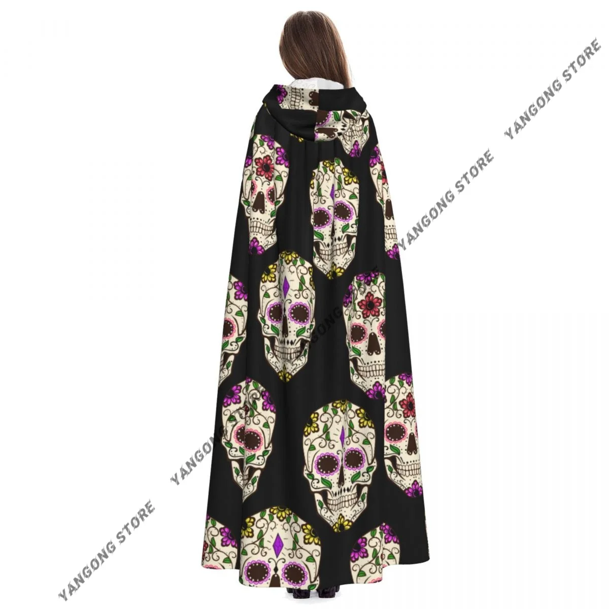 Средневековые костюмы для косплея плащ с капюшоном и черепом накидки длинные