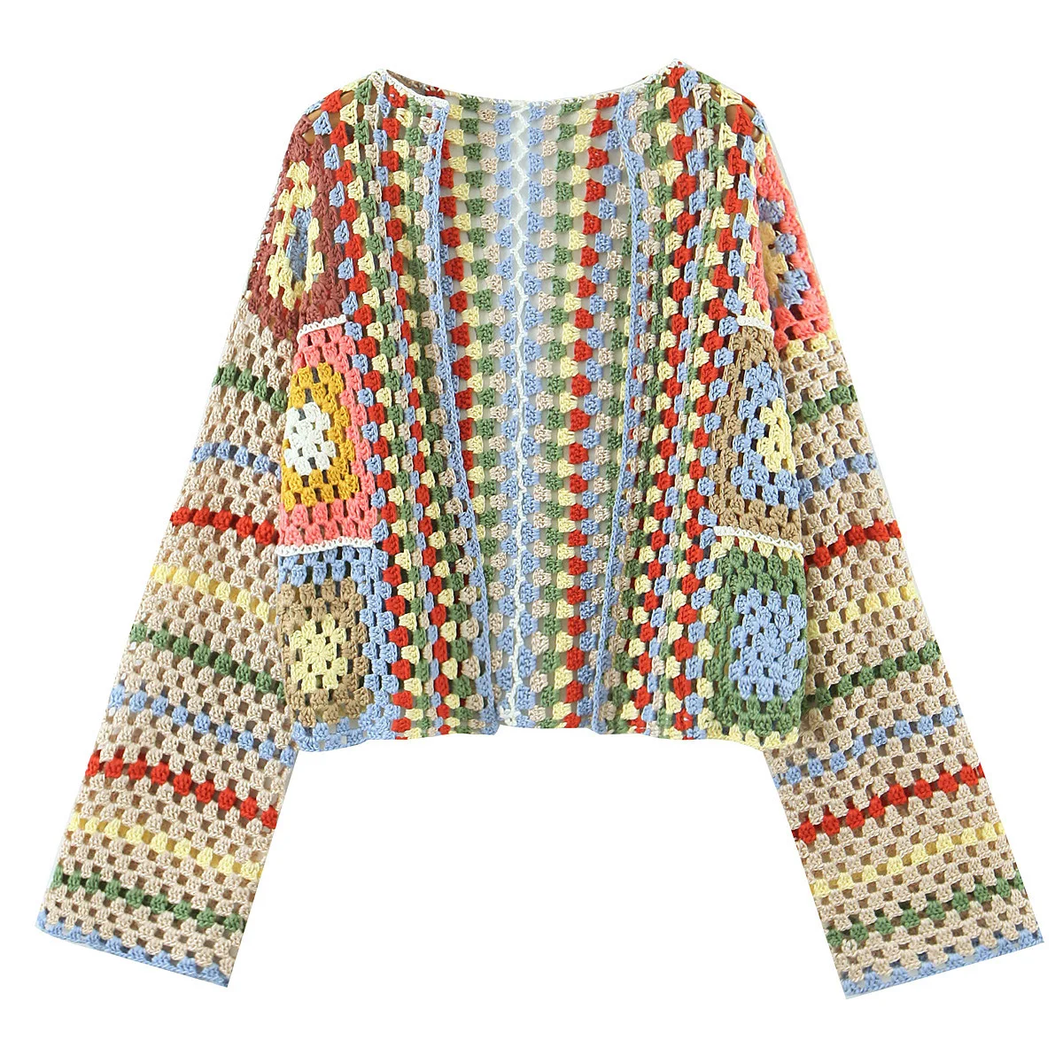 

Women Handmade Crochet Long Sleeve Cardigan Sweater