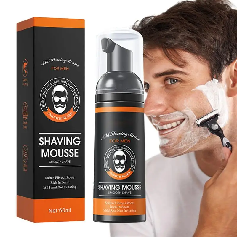 

Shaving Cream Foam Shave Gel With Aloe With Vitamin E Men's Moisturizes Shaving Mousse Travel Size For Reduce Skin Irritation