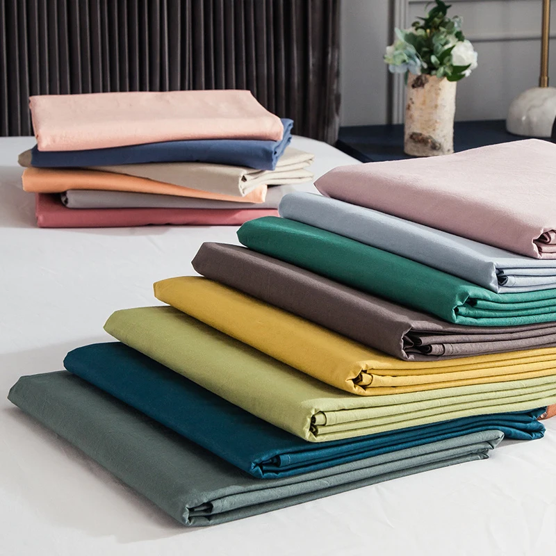 Однотонное постельное белье из чистого хлопка для 2 человек