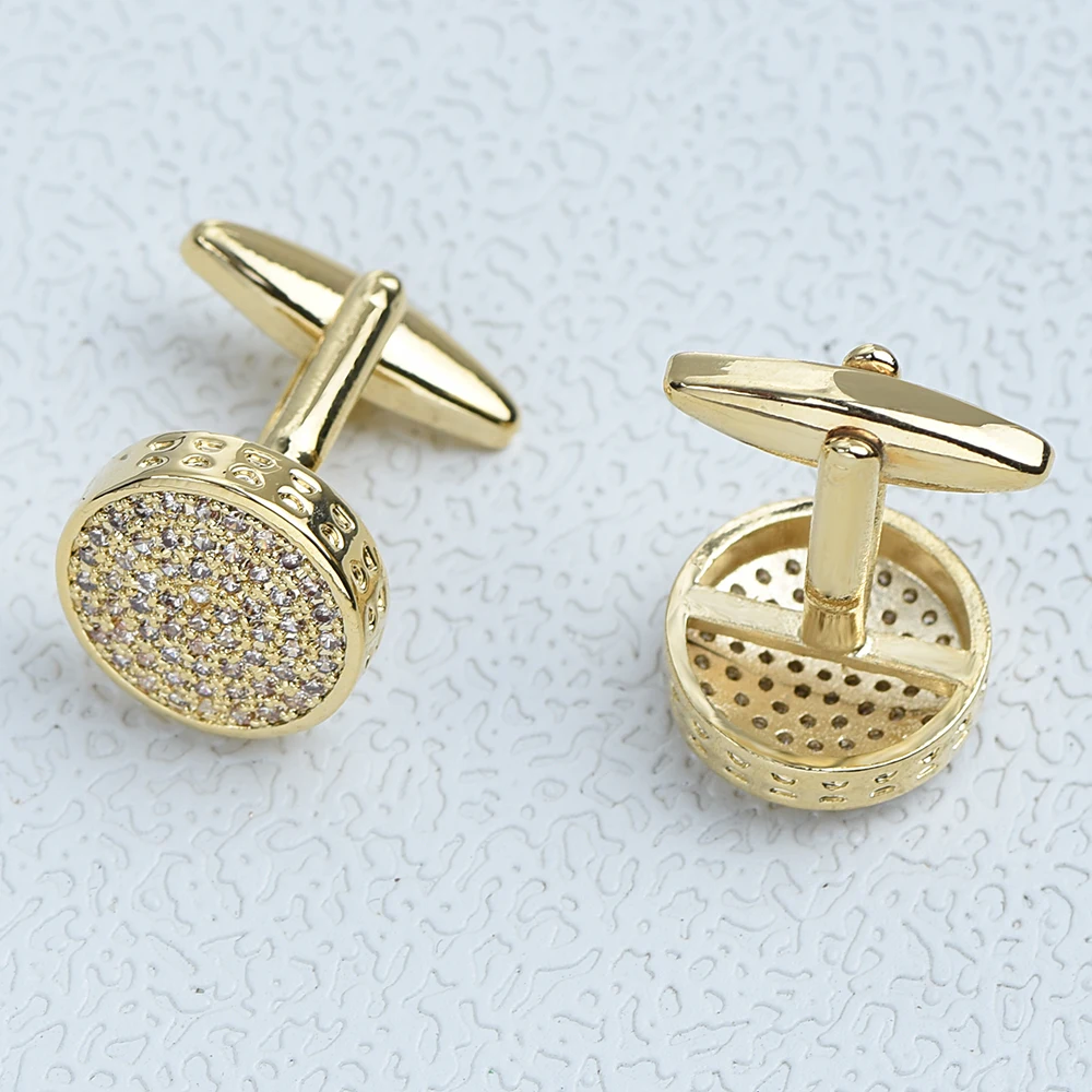 ICEYY высококачественные латунные металлические кубические круглые запонки Ziron