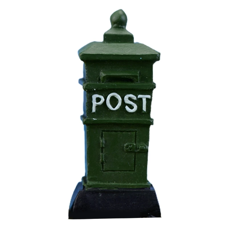 

Nostalgic Postbox Landscape Desktop Ornament Resin Statue Creative Sculpture