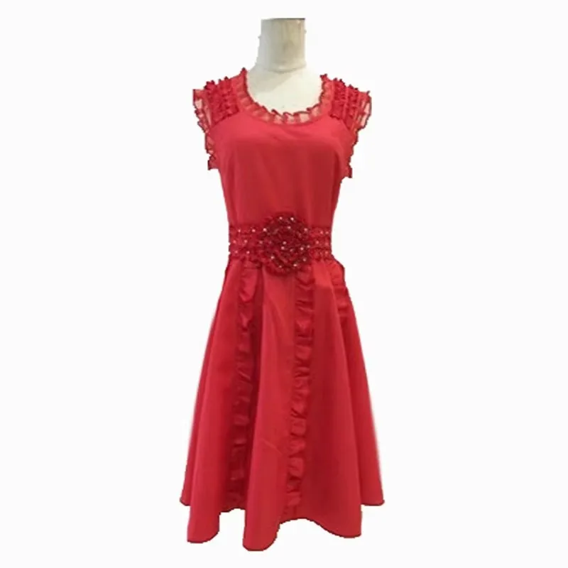 Дары смерти Гермиона Грейнджер красные платья без рукавов косплей костюм платье