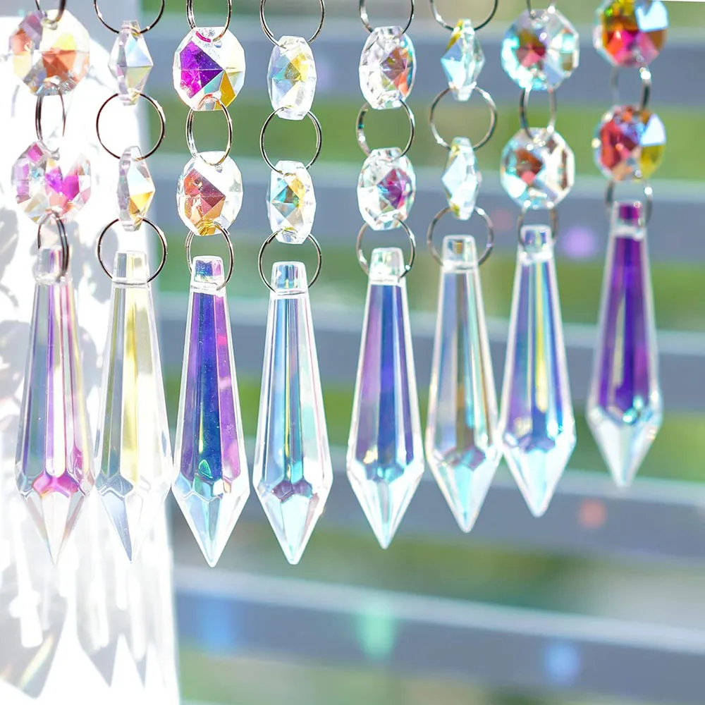 

Хрустальные сосульки-призмы WQM&YXT 38 мм 20 шт