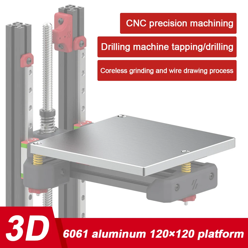 

3D Printer Support Plate 120*120*6mm Hotbed Z-Axis Support Aluminum Plate Build Plate Sheet For Voron V0.1 3D Printer Parts