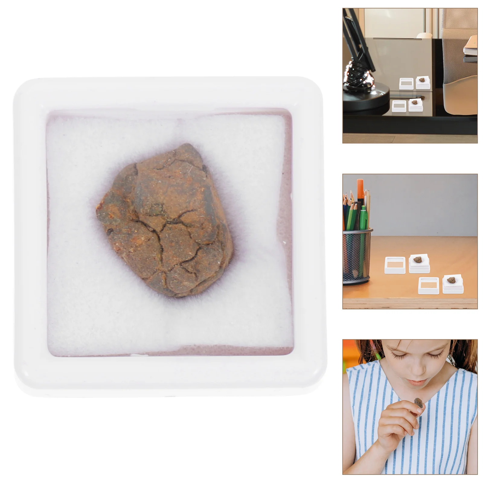 

2pcs Lithosiderite Adornment Meteorite Ornament Classroom Teaching Specimen