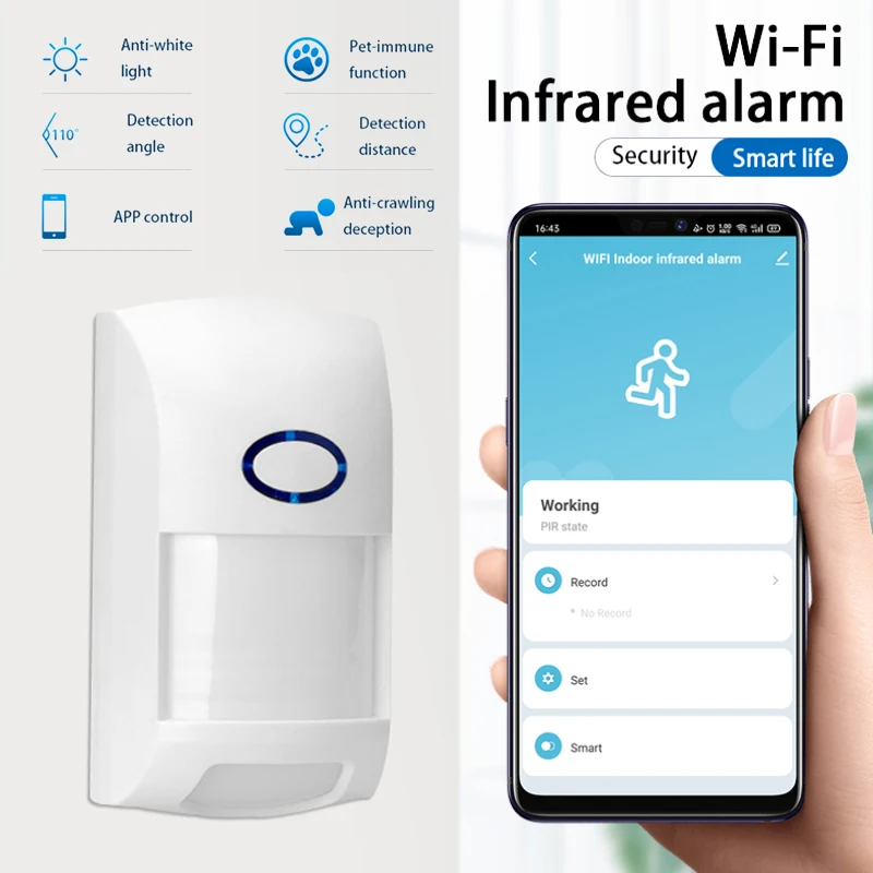 

Инфракрасные детекторы Wi-Fi Tuya Smart Life, система охранной сигнализации с защитой от домашних животных, с PIR-датчиком движения, низкая мощность, ...