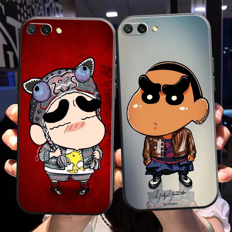 

Cute Crayon Shin-chan Phone Case For Huawei Honor 10X 9X Lite Pro 10 10i 9 9A Silicone Cover Liquid Silicon Funda TPU Back