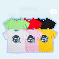 fashion childrens cute baby pure cotton unisex short sleeves boys clothes print cartoon little spaceman t shirts kids clothes