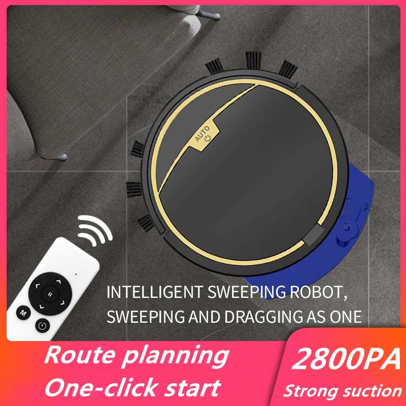 2800PA smart sweeping robot vacuum cleaner with remote home application control, wireless vacuum cleaner 150ml water tank