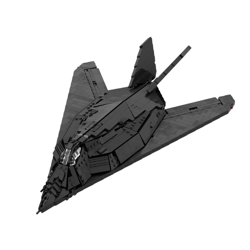 

Black Battle Aircraft Model Assemble MOC F-117 Nighthawk Wars Plane Fighter Building Blocks Set Toys For Children Birthday Gifts