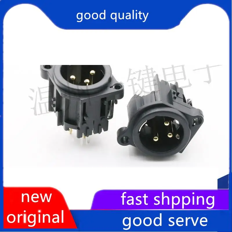 

10pcs original new CT3-05HM-01 Three core power socket straight pin XLR connector four pin vertical XLR male seat
