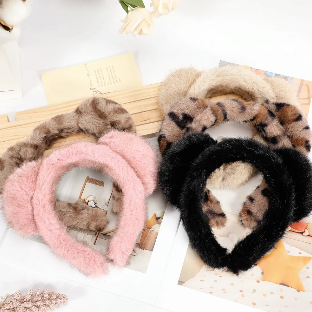 Забавный обруч для волос с кошачьими ушками новинка аксессуары плюшевая повязка