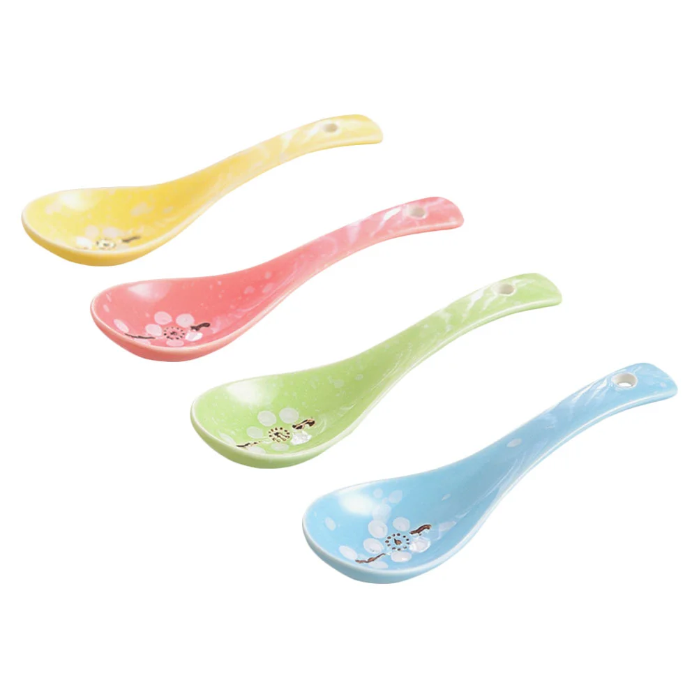 

Spoons Spoon Soup Ceramic Asian Serving Chinese Japanese Rice Dessert Ramen Porcelain Porridge Teaspoons China Noodle Sugar