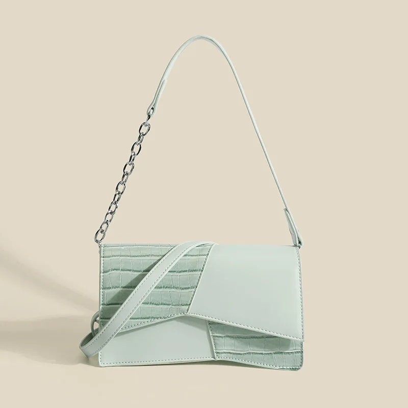 

Популярная текстурная женская сумка на одно плечо 2022 Высококачественная Новая Летняя Повседневная нишевая прошитая маленькая квадратная ...