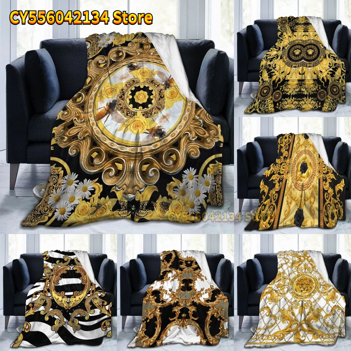 

Yellow Rose And Bees Vintage Kitsch Baroque Scarves Sofa Bed Flannel Fleece Blanket Plush Bedding Pink Blue Blanket for Beds