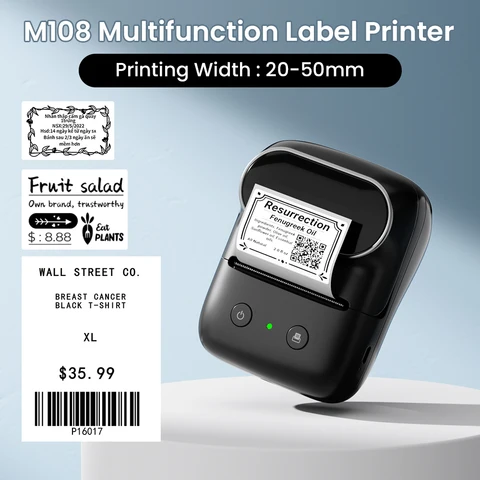 Портативный термопринтер этикеток MarkDomain M108 Bluetooth 20-50 мм