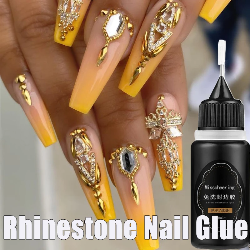 

10ml Nail Art Glue Fast-Dry Adhesive Transparent False Nail Tips Gel 3D Nail Rhinestone Decoration Glue Manicure Drill Tools