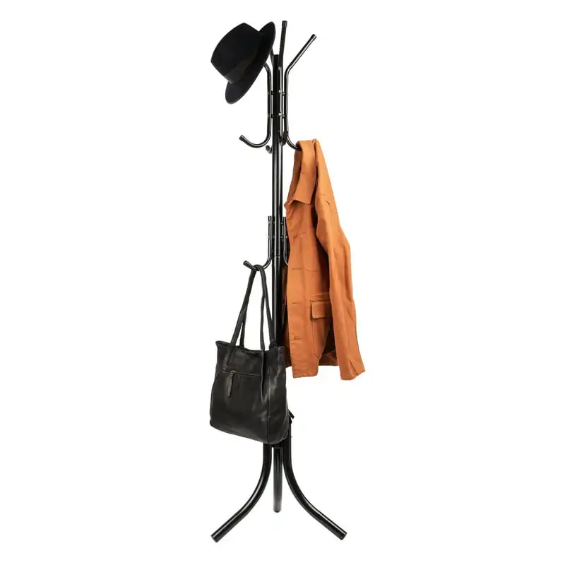 

11-Hook Metal Coat and Hat Rack Stand, Black Wall hooks Colgador de llaves Hook Colgador llaves Cute wall hook Lv keychain luxur