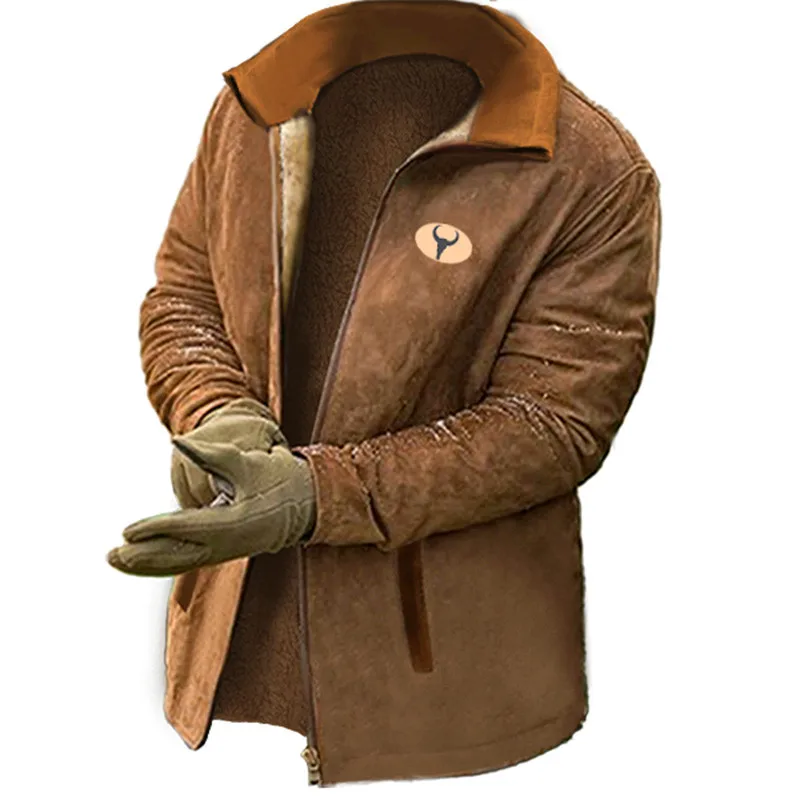 Мужская зимняя куртка 2024 ветрозащитная наковальная с меховой подкладкой теплая