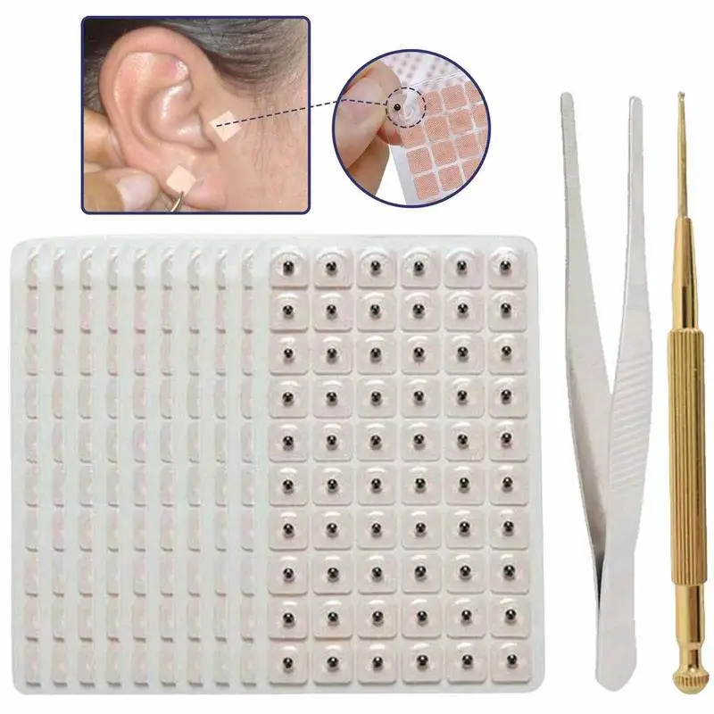 

Портативная акупунктура, 600 шт, прессованные иглы для массажа ушей, расслабления кожи, приклеивания ушей, массажа